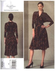 1405 Vogue Tracy Reese Pullover Close Fit Mock Wrap Midriff Dress Pattern 16-24 Uncut